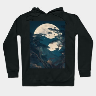 Japanese moon art Hoodie